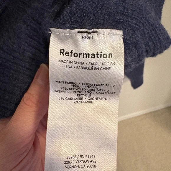Reformation Dana Cashmere Sweater - Small - Picture 3 of 6